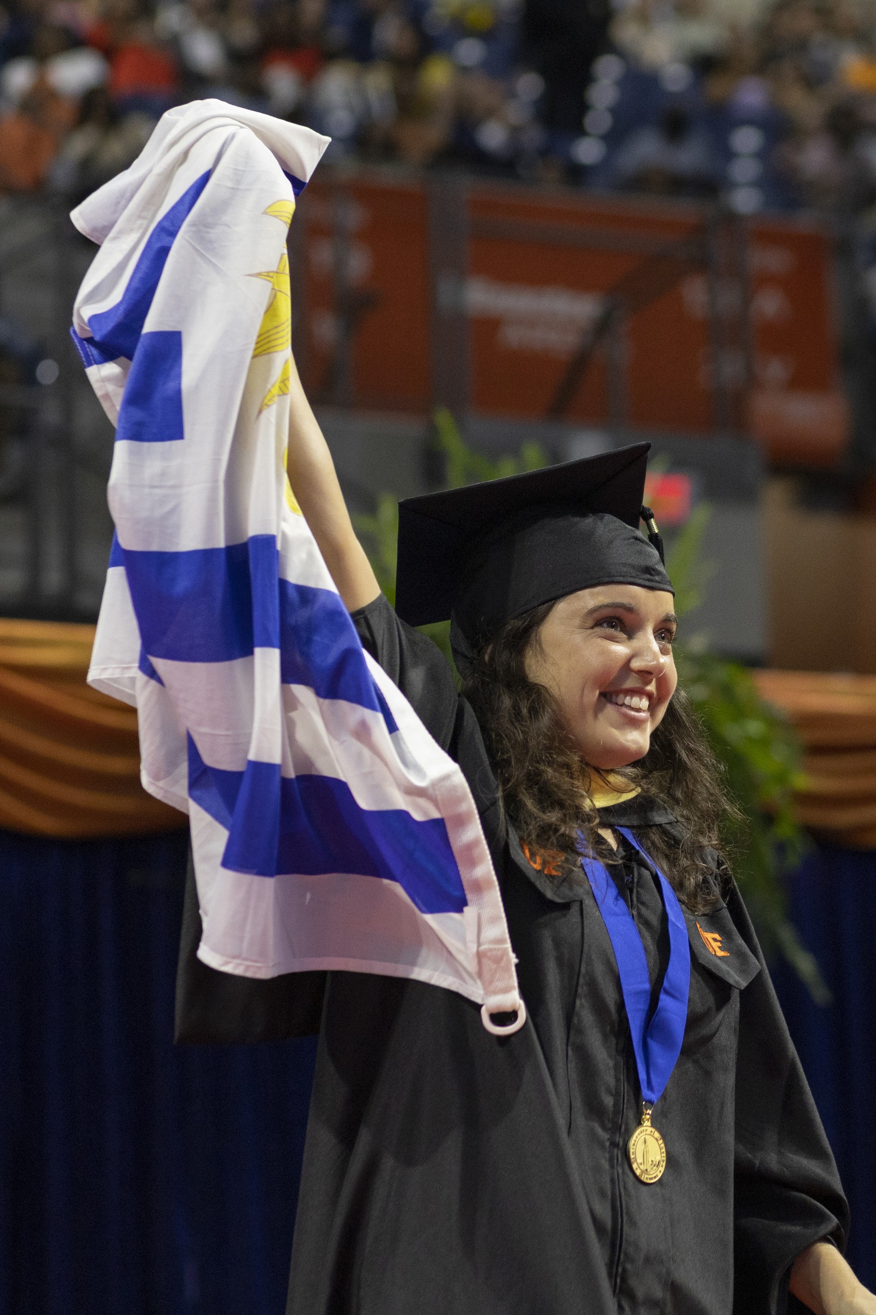 Master’s graduation with the Uruguayan flag